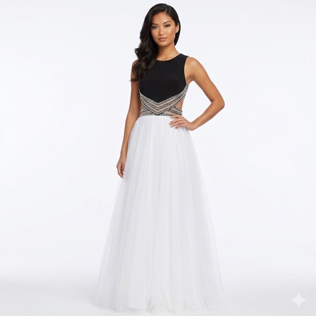Blondie Black Gown Prom Dress With Diamonds